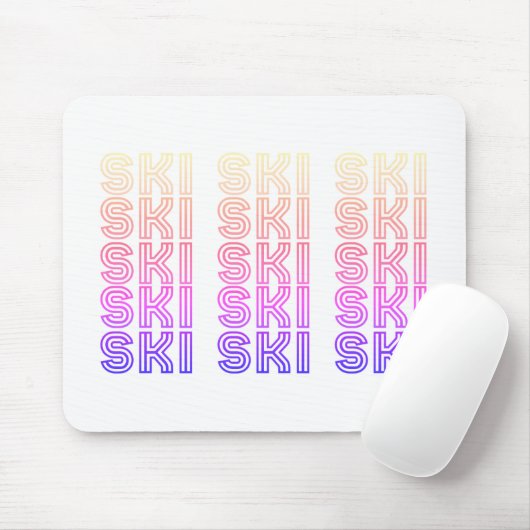 Skilanglauf Multicolor moderne Schriftart Frauen Mousepad (Mit Mouse)