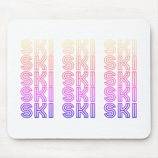 Skilanglauf Multicolor moderne Schriftart Frauen Mousepad (Vorne)