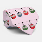 Skilanglauf Pink Weihnachten Skilift Illustration Krawatte (Gerollt)