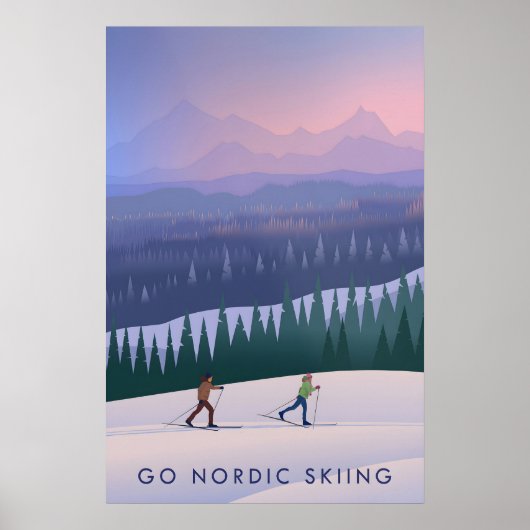 Skilanglauf-Reiseplakat Poster (Vorne)