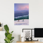 Skilanglauf-Reiseplakat Poster (Heimbüro)