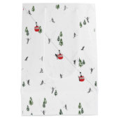 Skilanglauf Roter Skilift Illustration Mittlere Geschenktüte (Rückseite)