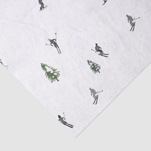 Skilanglauf Roter Skilift Illustration Seidenpapier (Detail)