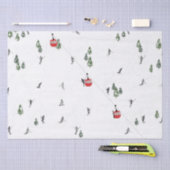 Skilanglauf Roter Skilift Illustration Seidenpapier (Handwerk)