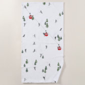 Skilanglauf Roter Skilift Illustration Strandtuch (Vorderseite)