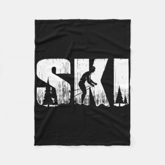 Skilanglauf Vintage-Wintersport für Fleecedecke