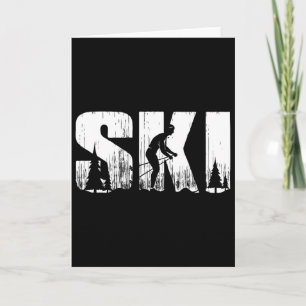 Skilanglauf Vintage-Wintersport für Karte