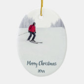 Skilanglauf Wintersport nach Maß Keramik Ornament (Vorne)