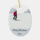 Skilanglauf Wintersport nach Maß Keramik Ornament (Hinten)