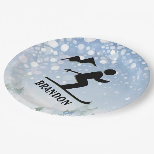 Skilanglaufpapierplatte Pappteller (Schrägansicht)