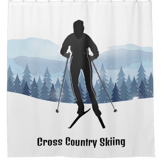 Skilanglaufplanung Duschvorhang (Vorderseite)