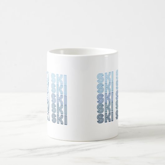 Skilangsport blauer Text Kaffeetasse (Mittel)