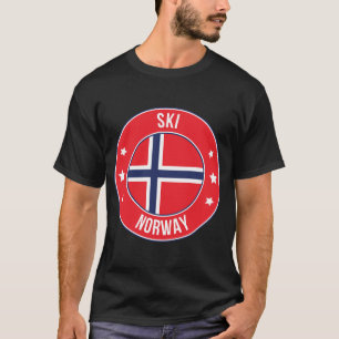 Skilauf, norwegische Stadt T-Shirt