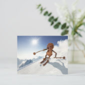 Skilaufen auf der Schneewinterkarte Postkarte (Stehend Vorderseite)