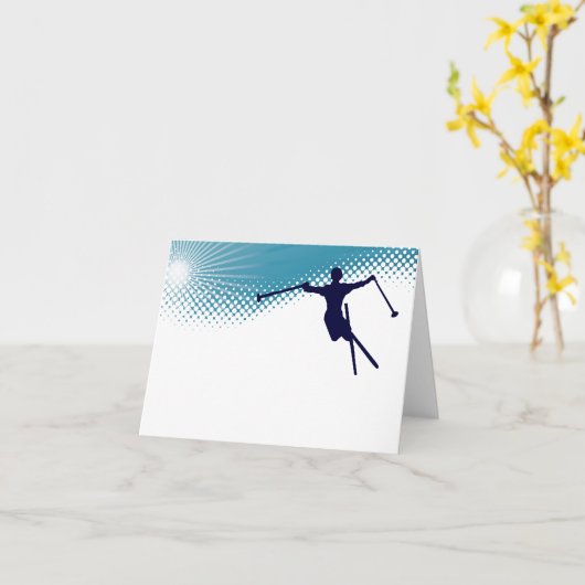 Skilaufen Karte (Gelbe Blume)