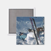 Skilaufen Magnet (Vorderseite/Rückseite)