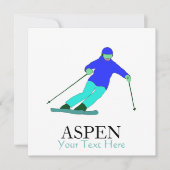 Skilaufen Ski Party Aspen Custom Text Karte (Vorderseite)