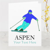 Skilaufen Ski Party Aspen Custom Text Karte (Gelbe Blume)