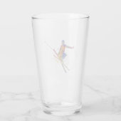 Skiläufer in Aquarellon Glas (Rückseite)