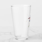 Skiläufer in Aquarellon Glas (Rechts)