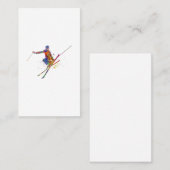Skiläufer in Aquarellon Visitenkarte (Vorne/Hinten)