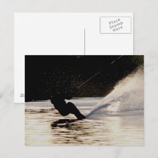 Skiläufer Postkarte (Vorne/Hinten)