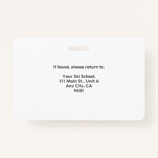 Skilehrer Ausweis (Rückseite)