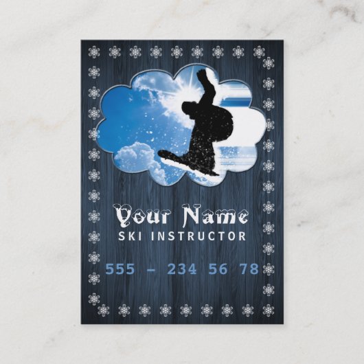 Skilehrer - Business-, Fahrplan-Karte Visitenkarte (Vorderseite)
