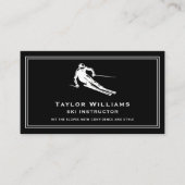Skilehrer für Schwarz-Weiß-Ski Visitenkarte (Vorderseite)
