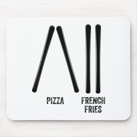 Skilehrer Pizza & Pommes frites Anleitung Mousepad (Vorne)