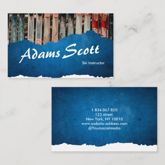 Skilehrer Visitenkarte (Vorne/Hinten)
