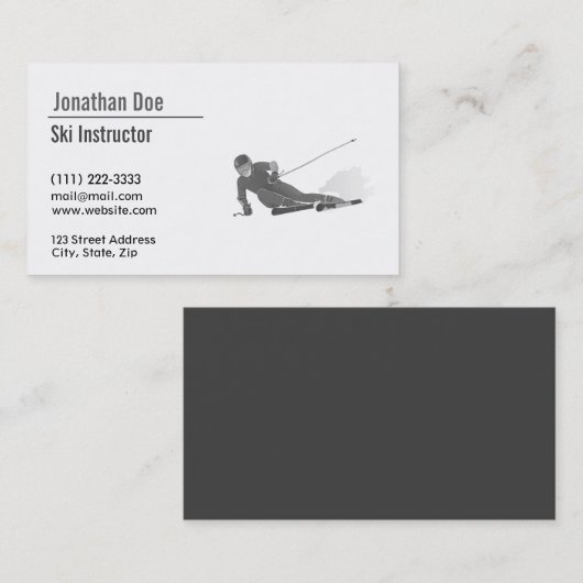 Skilehrer Visitenkarte (Vorne/Hinten)
