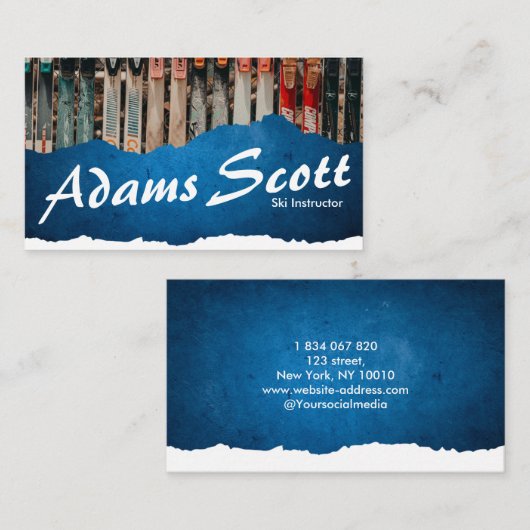 Skilehrer Visitenkarte (Vorne/Hinten)