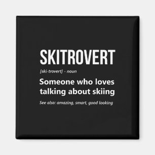 Skiliebhaber Lustige Skitrovert Definition Berg Sk Magnet