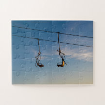 Skilift bei Sonnenuntergang