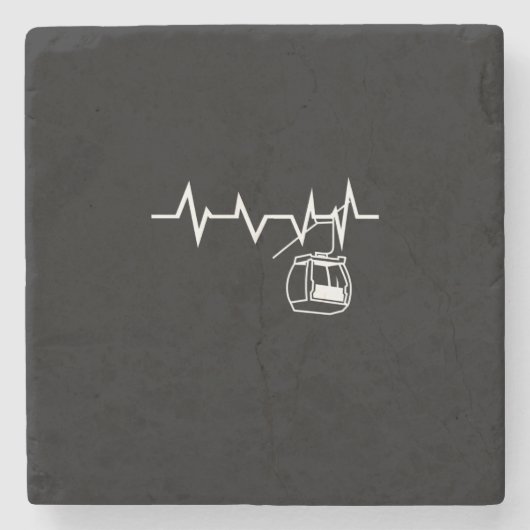 Skilift Heartbeat Steinuntersetzer (Vorderseite)