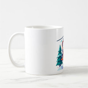Skilift Heiße Schokolade Winter Kunst Kaffeetasse