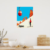 Skilift in Tignes, Frankreich Poster (Küche)