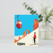 Skilift in Tignes, Frankreich Postkarte (Stehend Vorderseite)