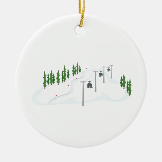 Skilift Keramik Ornament (Vorne)
