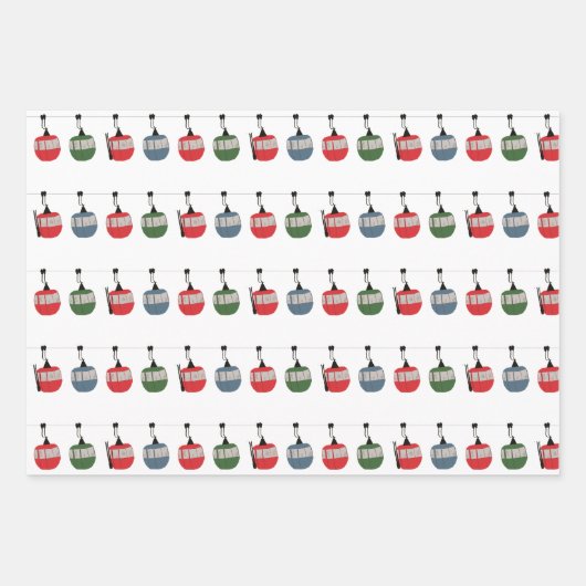 Skilift Retro-Illustration Geschenkpapier Set (Vorderseite 3)