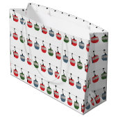 Skilift Retro-Illustration Große Geschenktüte (Rückseite Schrägansicht)