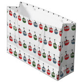 Skilift Retro-Illustration Große Geschenktüte (Vorderseite Schrägansicht)