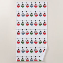 Skilift Retro-Illustration Strandtuch