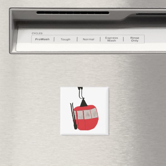 Skilift Rot Retro - Retro - Bild Magnet (In Situ (Geschirrspüler))