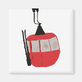 Skilift Rot Retro - Retro - Bild Magnet (Vorne)