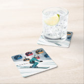 Skilift Skier Untersetzer Set (Vor Ort)