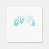 Skilift Skifahren Berge Wintersport Geschenk Serviette (Vorderseite)