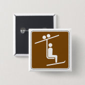 Skilift-Symbol Rustikales Wintersport-Icon Button (Vorne & Hinten)