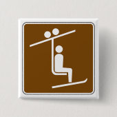 Skilift-Symbol Rustikales Wintersport-Icon Button (Vorderseite)